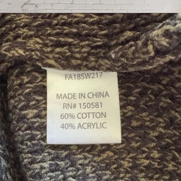 Flag & Anthem Shawl Collar Pullover Small NWT | Gray-Green Knit Textured Casual - Picture 4 of 4